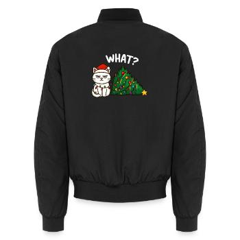 Lumières de Noël Annyoed Cat - Bomber unisexe - noir - Dos - AI Model Male 185 light (185cm)