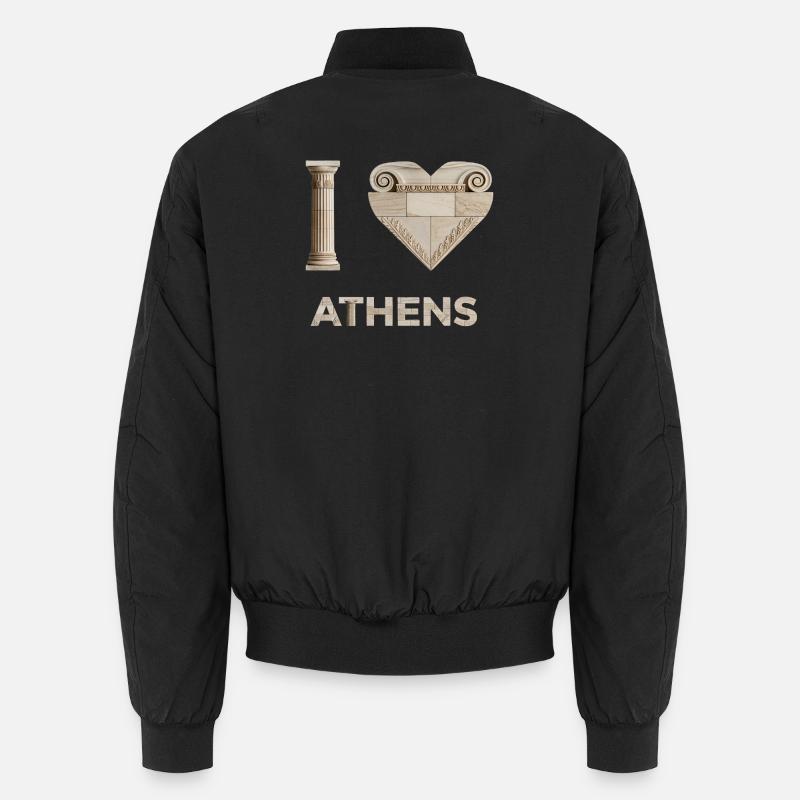 ATHENS – Marble Architectural Lettering - Unisex Bomberjacke - Schwarz