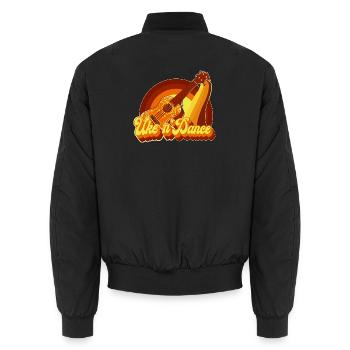 Hawaiian Ukulele Uke Retro 70s - Unisex Bomberjacke - Schwarz - Hinten - AI Model Male 185 light (185cm)