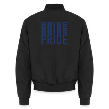 Blue Pride Geometrisches Muster - Unisex Bomberjacke - Schwarz - Hinten - AI Model Male 185 light (185cm)