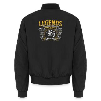 60e anniversaire Legends Qualification Premium Vintage 1966 - Bomber unisexe - noir - Dos - AI Model Male 185 light (185cm)