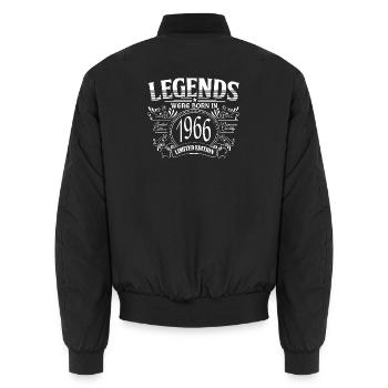 60e anniversaire Legends Qualification Premium Vintage 1966 - Bomber unisexe - noir - Dos - AI Model Male 185 light (185cm)