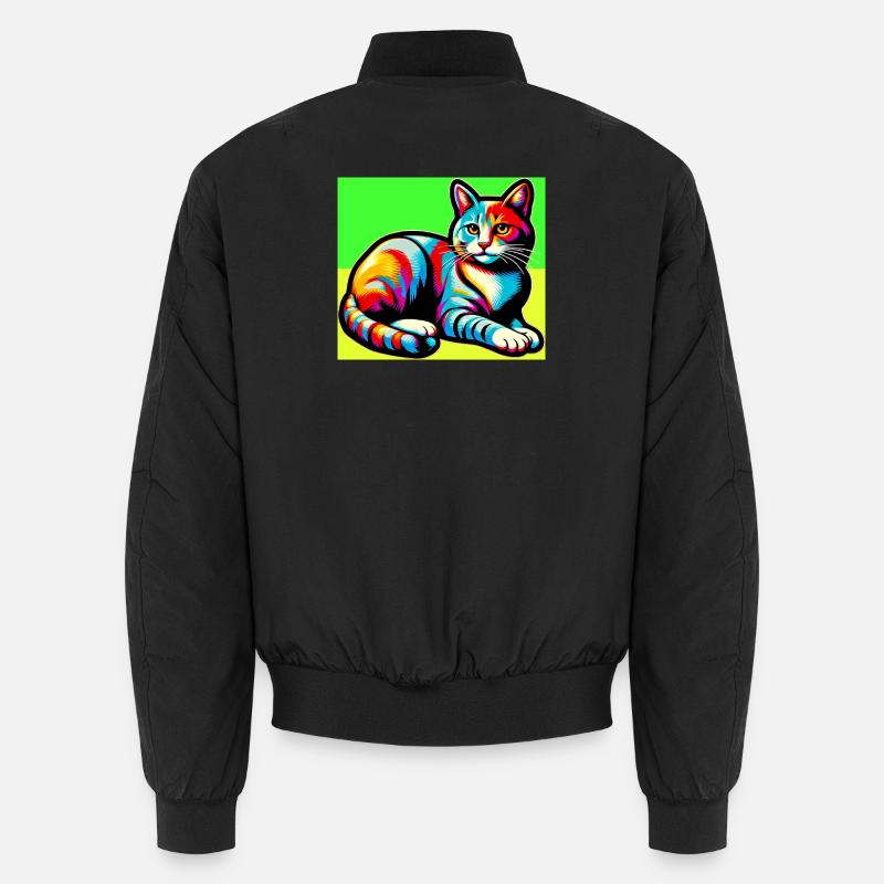 cat - Unisex Bomber Jacket - black