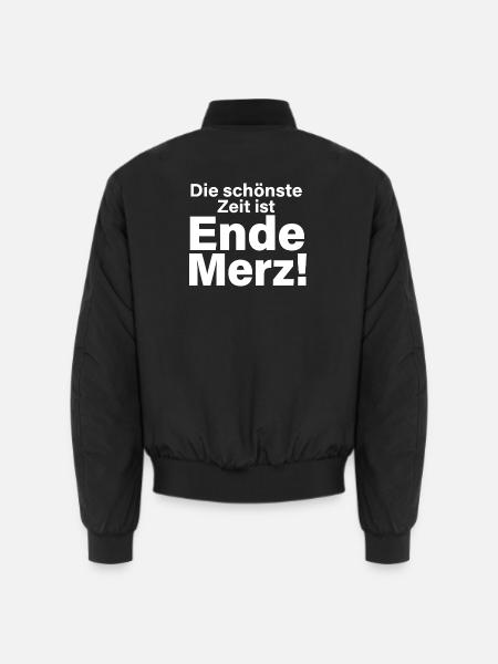 Ende Merz Typo Statement - Unisex Bomberjacke - Schwarz