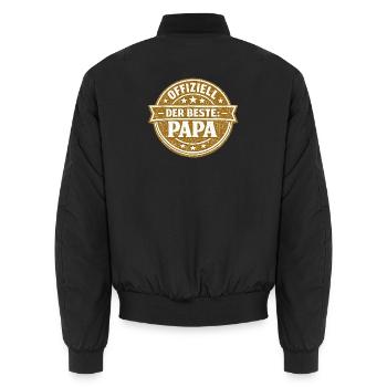 Officially the Best Dad Gift Vintage - Unisex Bomber Jacket - black - Back - AI Model Male 185 light (185cm)