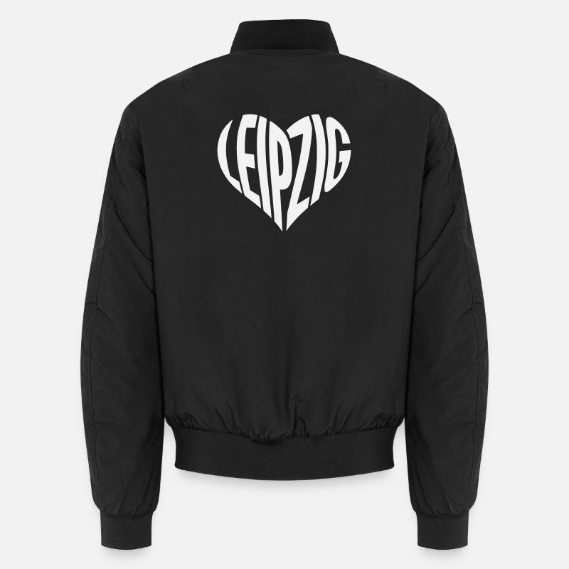 Leipzig Herz-Typo  - Unisex Bomberjacke - Schwarz
