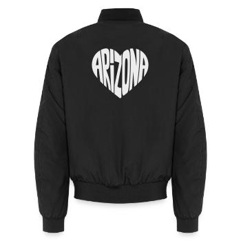 Arizona Heart Typo - Unisex Bomber Jacket - black - Back - AI Model Male 185 light (185cm)