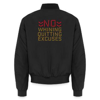 No Whining No Quitting No Excuses Gym Motivation - Unisex Bomberjacke - Schwarz - Hinten - AI Model Male 185 light (185cm)