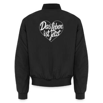 Das Leben ist Jetzt Herz - Unisex Bomberjacke - Schwarz - Hinten - AI Model Male 185 light (185cm)
