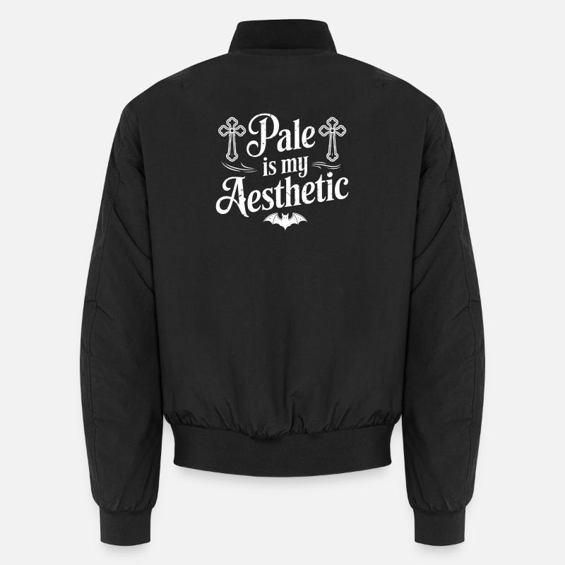 Pale Aesthetic Gothic Bat Typography Unisex Bomber Jacket