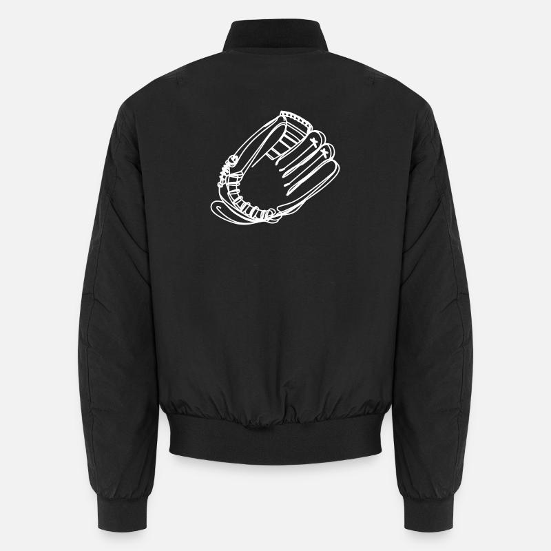 Baseball Handschuh Skizze - Unisex Bomberjacke - Schwarz