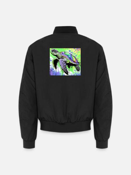 turtle - Unisex Bomber Jacket - black
