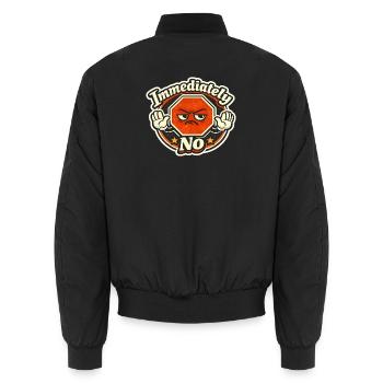 Dessin animé instantané sans panneau stop - Bomber unisexe - noir - Dos - AI Model Male 185 light (185cm)