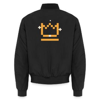 Pixel Krone - Retro Gaming Gamer Zocker Shirt - Unisex Bomberjacke - Schwarz - Hinten - AI Model Male 185 light (185cm)