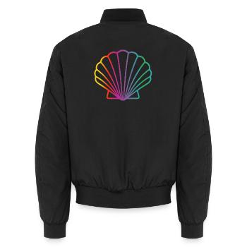 Coquillage Coloré | Motif de l’art maritime - Bomber unisexe - noir - Dos - AI Model Male 185 light (185cm)