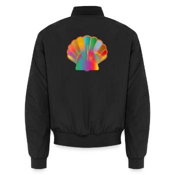 Coquillage Coloré | Motif de l’art maritime - Bomber unisexe - noir - Dos - AI Model Male 185 light (185cm)