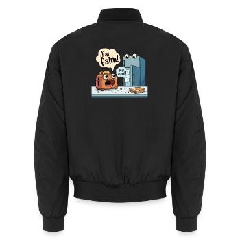 J'ai Faim Humour Grille-Pain Frigo - Bomber unisexe - noir - Dos - AI Model Male 185 light (185cm)