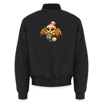 Tricot d’araignée - Bomber unisexe - noir - Dos - AI Model Male 185 light (185cm)