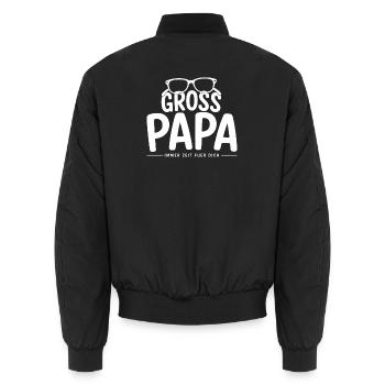 Grossapa – Immer Zeit Für Dich Opa Familien Spruch - Unisex Bomberjacke - Schwarz - Hinten - AI Model Male 185 light (185cm)