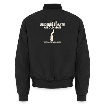 Drechseln Geschenk Drechsler Opa Papa Lustig - Unisex Bomberjacke - Schwarz - Hinten - AI Model Male 185 light (185cm)