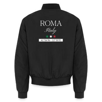 Rom Italien Souvenir – Reise minimalistisch - Unisex Bomberjacke - Schwarz - Hinten - AI Model Male 185 light (185cm)
