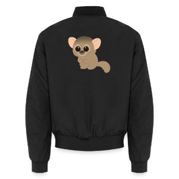 Chibi Night Monkey Niedlicher Charakter - Unisex Bomberjacke - Schwarz - Hinten - AI Model Male 185 light (185cm)