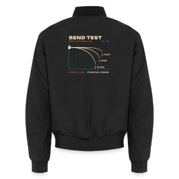 Biegetest - Unisex Bomberjacke - Schwarz - Hinten - AI Model Male 185 light (185cm)