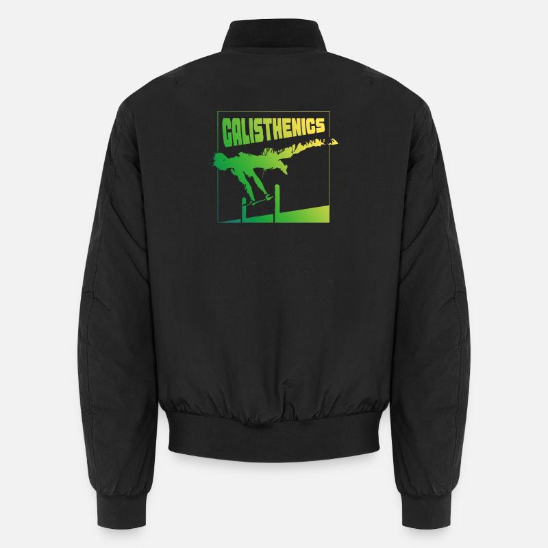 Calisthenics Gradient Pose Square Design Unisex Bomber Jacket