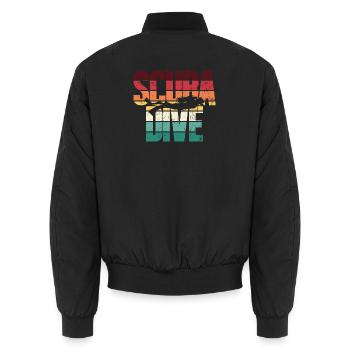 Scuba Love Dive - Unisex Bomber Jacket - black - Back - AI Model Male 185 light (185cm)