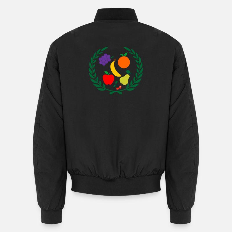 Fruit in laurel wreath - Unisex Bomber Jacket - black