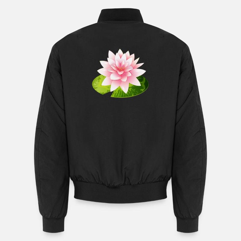 nénuphar brillant avec pétale de nénuphar vert Bomber unisexe