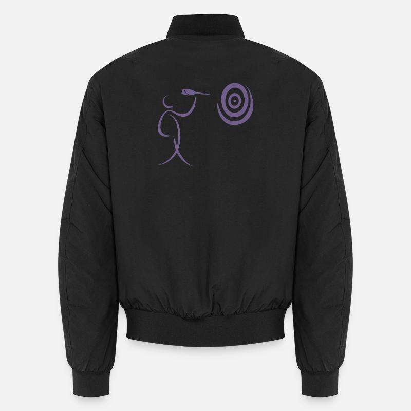 Joueur de fléchettes minimaliste avec fléchette et fléchette Bomber unisexe