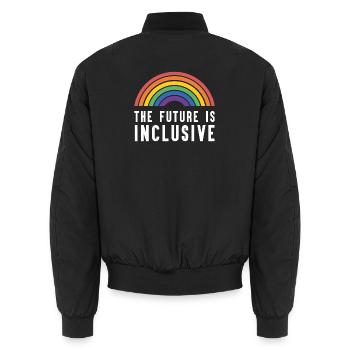 Pride Month LGBT - Die Zukunft ist inklusiv - Unisex Bomberjacke - Schwarz - Hinten - AI Model Male 185 light (185cm)