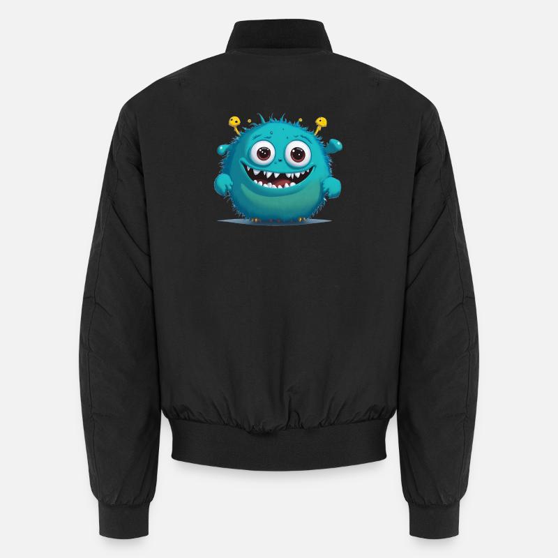 little blue monster - Unisex Bomber Jacket - black