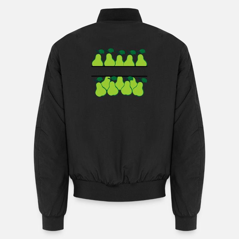 Pear banner with green pears - Unisex Bomber Jacket - black