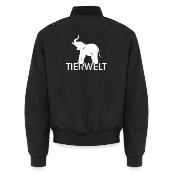 Tierwelt Elefant Symbol Logo Rüssel Tiere Icon - Unisex Bomberjacke - Schwarz - Hinten - AI Model Male 185 light (185cm)
