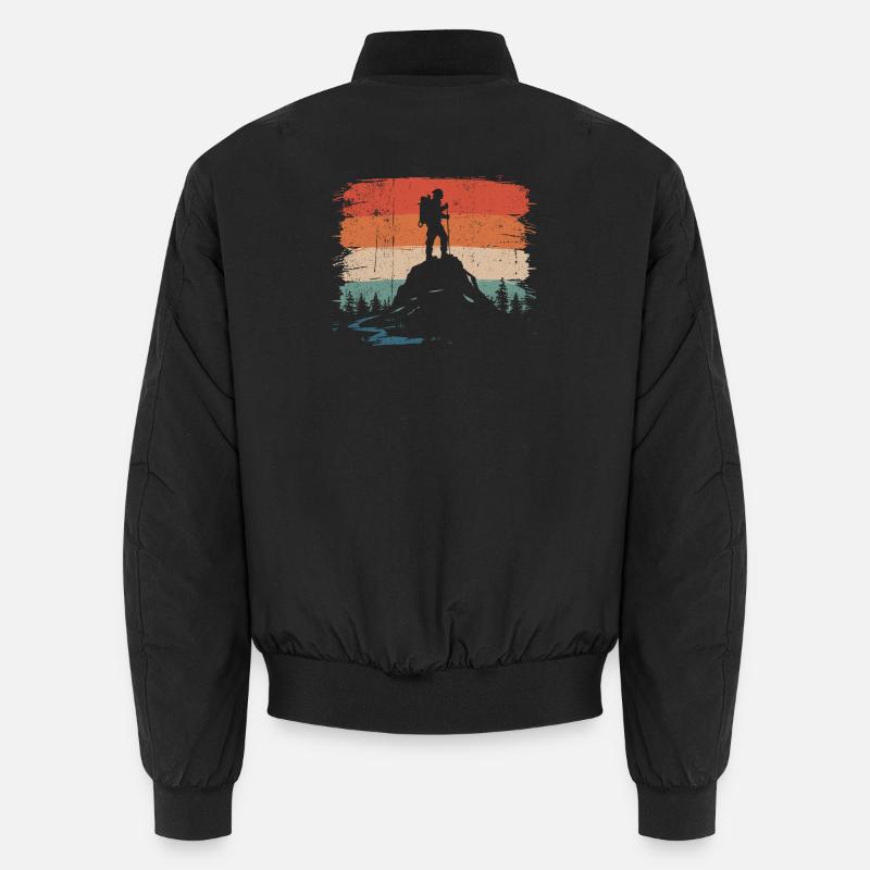 Hiker on Peak Sunset Unisex Bomber Jacket