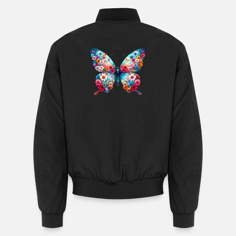 Papillon décoré de fleurs Bomber unisexe