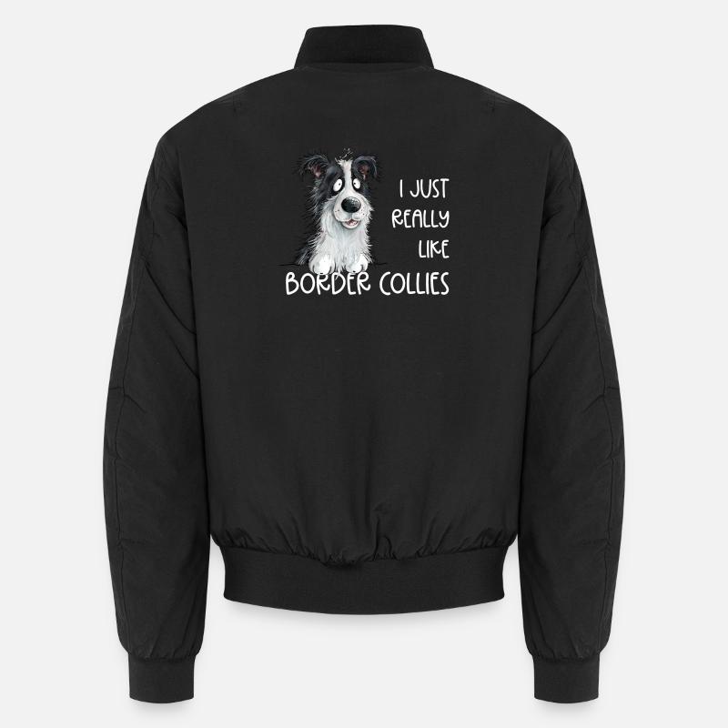 Drolliger Border Collie Hund Spruch - Unisex Bomberjacke - Schwarz