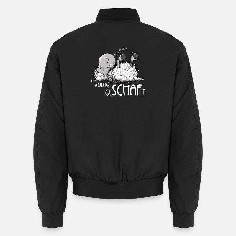 Kleines Schlafendes Schaf Völlig Geschafft Unisex Bomberjacke