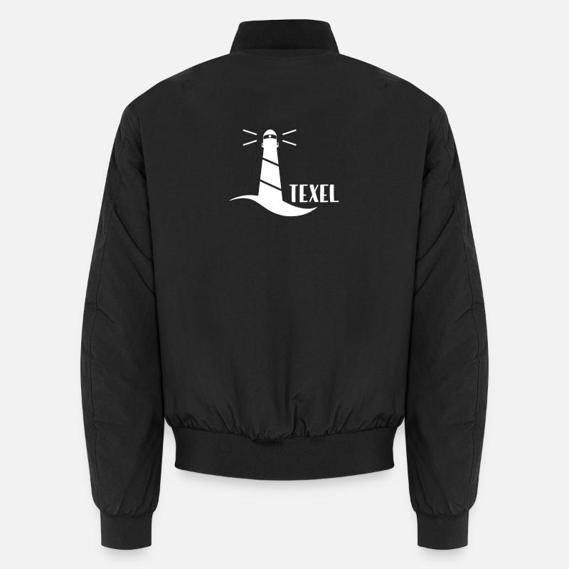 Lighthouse Texel (white) - Unisex Bomber Jacket - black