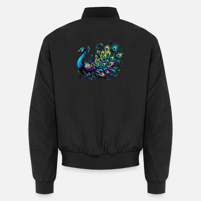Peacock - Unisex Bomber Jacket - black
