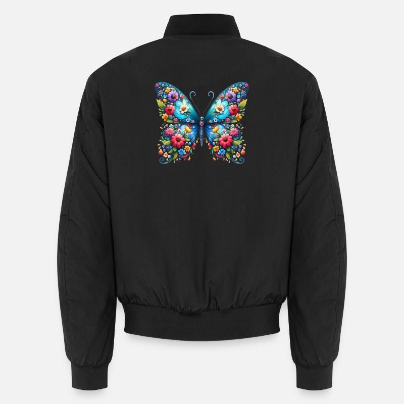 Schmetterling - Unisex Bomberjacke - Schwarz