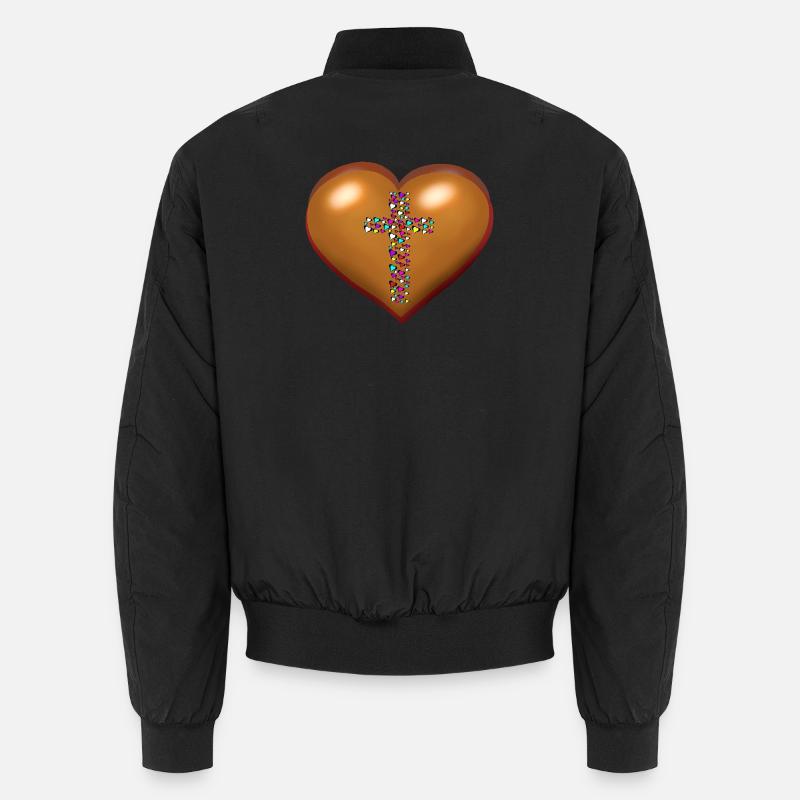 Croix Croix Coeurs Coeurs - Bomber unisexe - noir