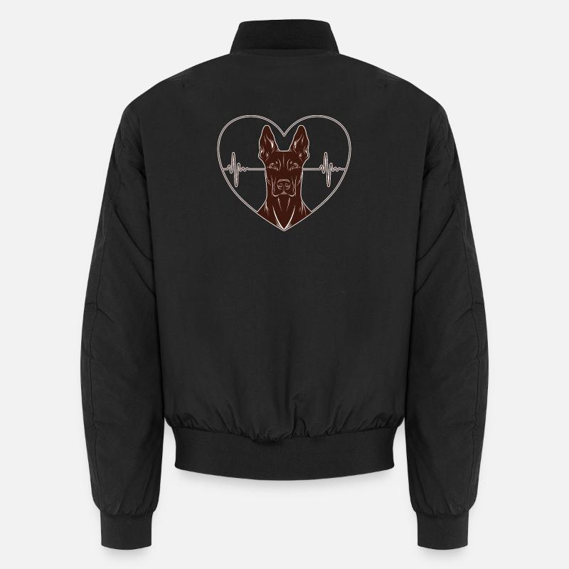 Conception de doberman en forme de cœur – Look rouille Bomber unisexe
