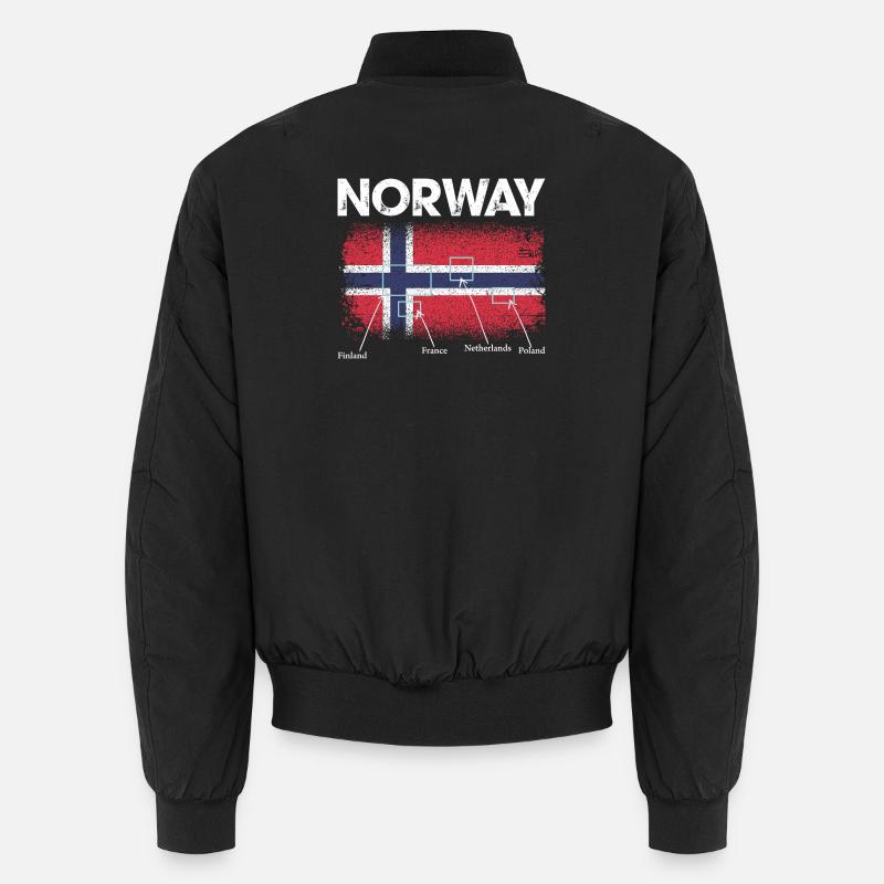 Norway Flag Map Design Unisex Bomber Jacket