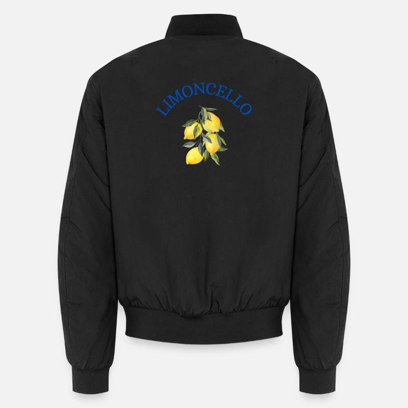 Limoncello – lemons on a branch with lettering Unisex Bomber Jacket