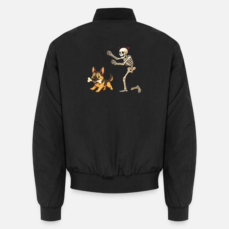 German Shepherd Dog Skeleton Unisex Bomber Jacket