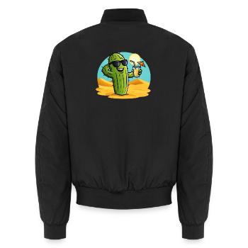 Kaktus Sommer - Unisex Bomberjacke - Schwarz - Hinten - AI Model Male 185 light (185cm)