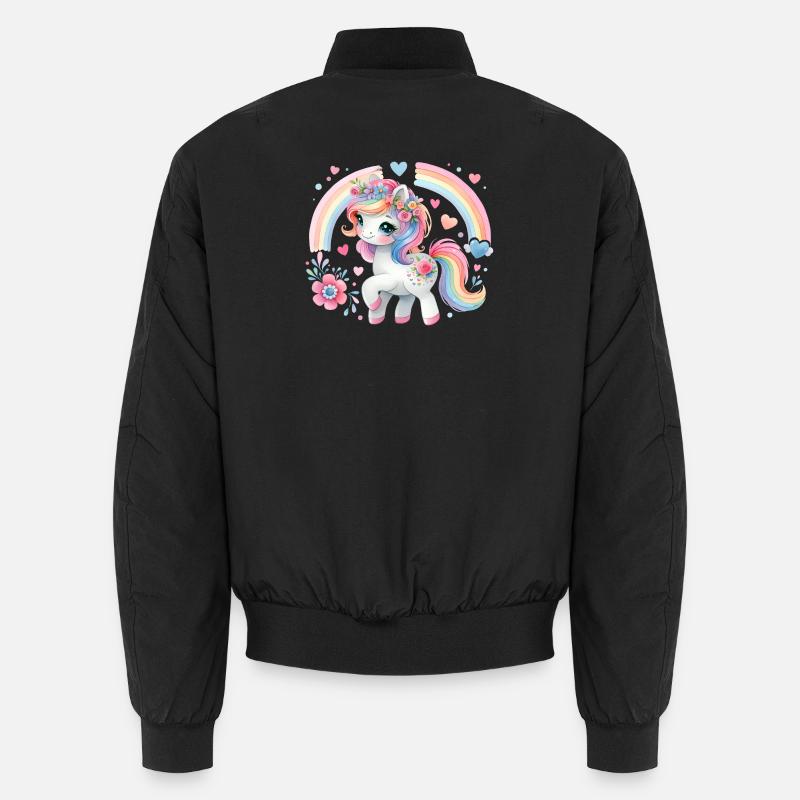 Einhorn Kinder Blumen Mädchen Fabeltier Unisex Bomberjacke